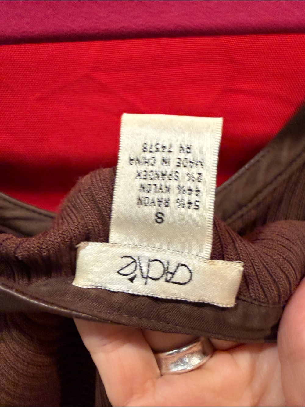 Cache Brown Ribbed Tank with Contrasting Trim - Picture 6 of 12